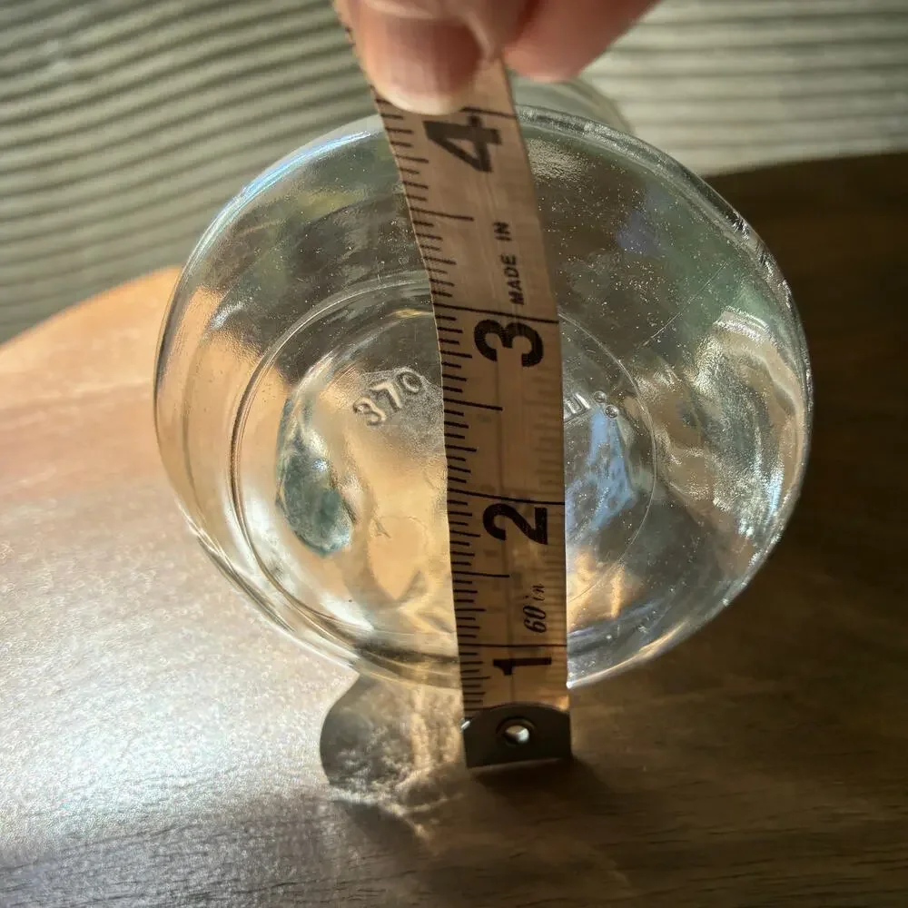 Midcentury Small Clear Glass Pitcher Vase Cup